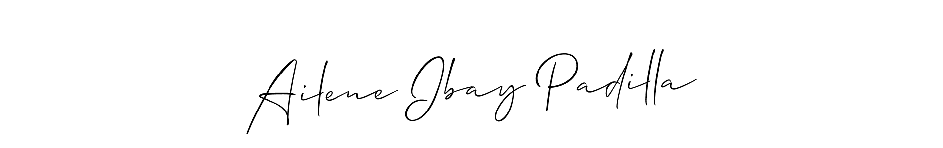 Create a beautiful signature design for name Ailene Ibay Padilla. With this signature (Allison_Script) fonts, you can make a handwritten signature for free. Ailene Ibay Padilla signature style 2 images and pictures png