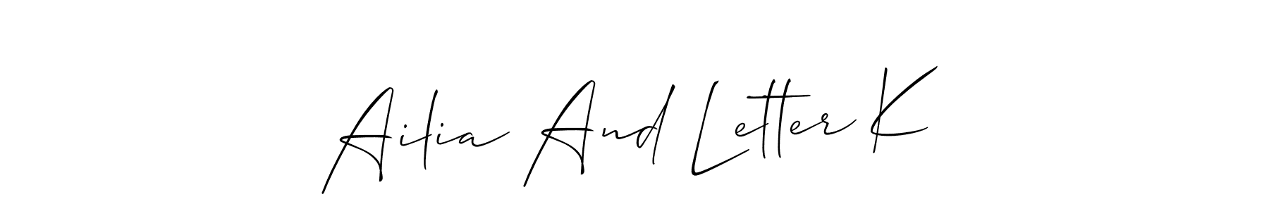 if you are searching for the best signature style for your name Ailia And Letter K. so please give up your signature search. here we have designed multiple signature styles  using Allison_Script. Ailia And Letter K signature style 2 images and pictures png