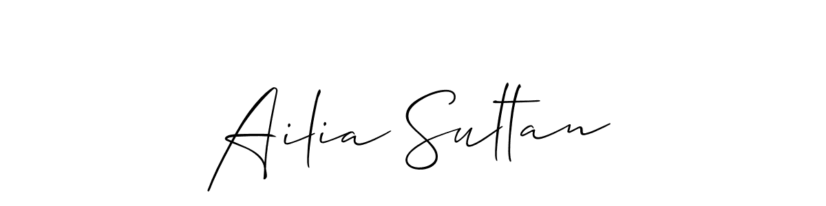 Use a signature maker to create a handwritten signature online. With this signature software, you can design (Allison_Script) your own signature for name Ailia Sultan. Ailia Sultan signature style 2 images and pictures png