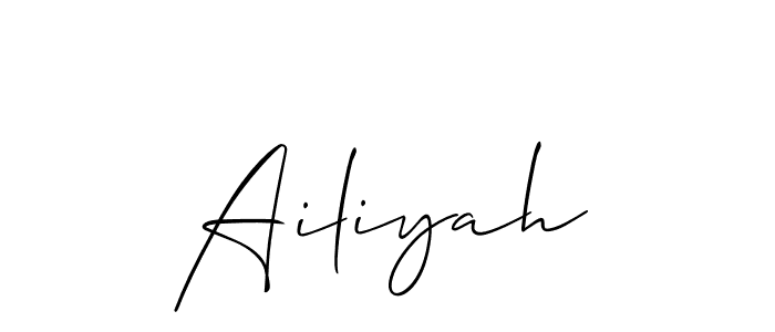 The best way (Allison_Script) to make a short signature is to pick only two or three words in your name. The name Ailiyah include a total of six letters. For converting this name. Ailiyah signature style 2 images and pictures png