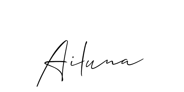 if you are searching for the best signature style for your name Ailuna. so please give up your signature search. here we have designed multiple signature styles  using Allison_Script. Ailuna signature style 2 images and pictures png