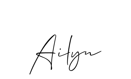 Design your own signature with our free online signature maker. With this signature software, you can create a handwritten (Allison_Script) signature for name Ailyn. Ailyn signature style 2 images and pictures png