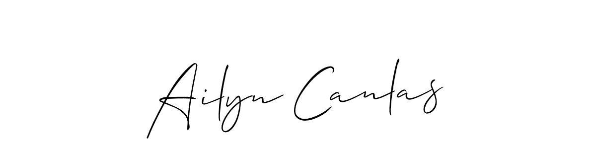 Design your own signature with our free online signature maker. With this signature software, you can create a handwritten (Allison_Script) signature for name Ailyn Canlas. Ailyn Canlas signature style 2 images and pictures png
