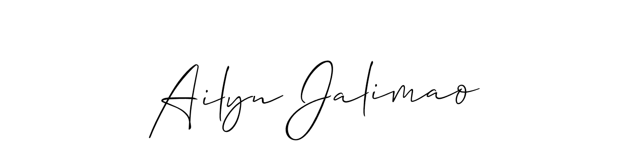 if you are searching for the best signature style for your name Ailyn Jalimao. so please give up your signature search. here we have designed multiple signature styles  using Allison_Script. Ailyn Jalimao signature style 2 images and pictures png