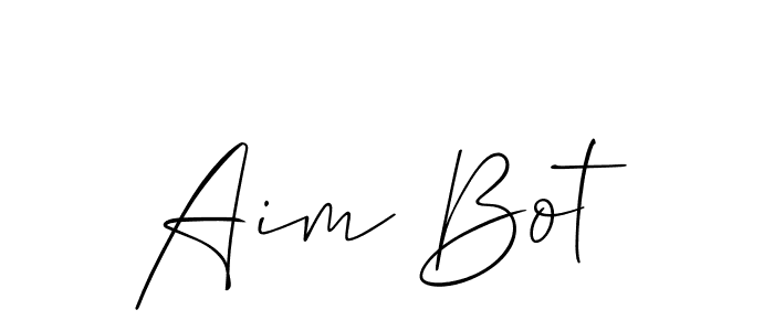 Create a beautiful signature design for name Aim Bot. With this signature (Allison_Script) fonts, you can make a handwritten signature for free. Aim Bot signature style 2 images and pictures png