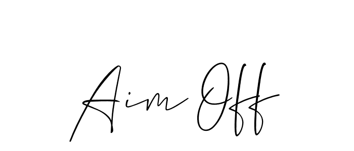 How to make Aim Off name signature. Use Allison_Script style for creating short signs online. This is the latest handwritten sign. Aim Off signature style 2 images and pictures png