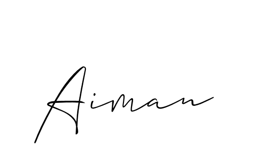 Use a signature maker to create a handwritten signature online. With this signature software, you can design (Allison_Script) your own signature for name Aiman. Aiman signature style 2 images and pictures png