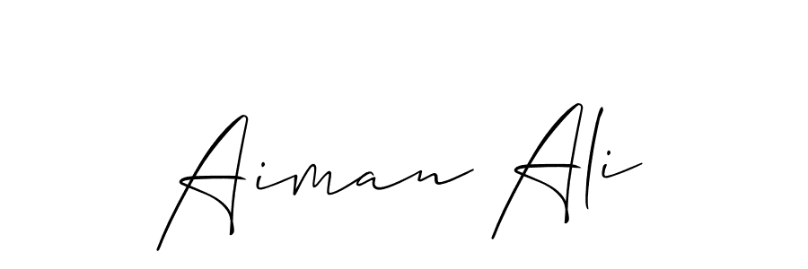 Create a beautiful signature design for name Aiman Ali. With this signature (Allison_Script) fonts, you can make a handwritten signature for free. Aiman Ali signature style 2 images and pictures png