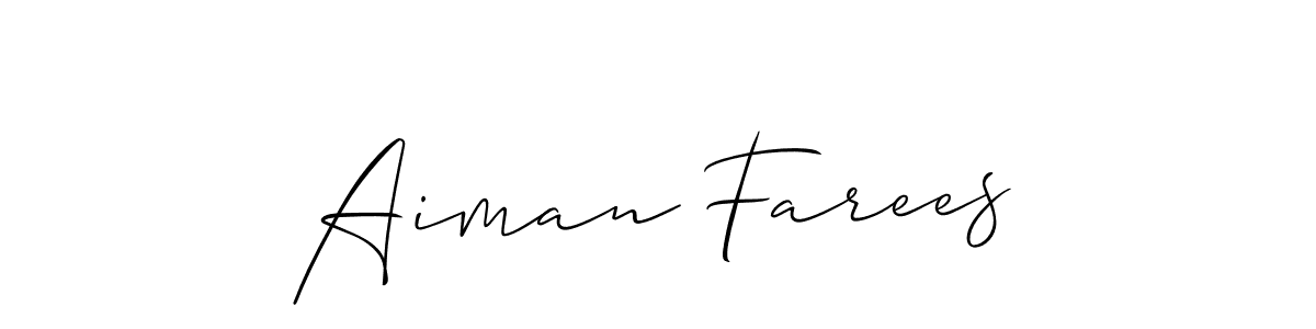 You should practise on your own different ways (Allison_Script) to write your name (Aiman Farees) in signature. don't let someone else do it for you. Aiman Farees signature style 2 images and pictures png