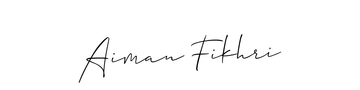 How to make Aiman Fikhri signature? Allison_Script is a professional autograph style. Create handwritten signature for Aiman Fikhri name. Aiman Fikhri signature style 2 images and pictures png