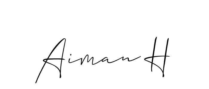 It looks lik you need a new signature style for name Aiman H. Design unique handwritten (Allison_Script) signature with our free signature maker in just a few clicks. Aiman H signature style 2 images and pictures png