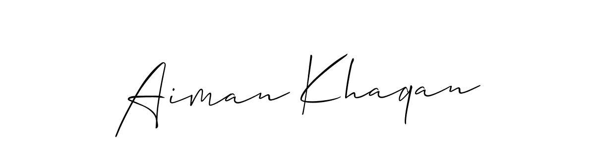 Use a signature maker to create a handwritten signature online. With this signature software, you can design (Allison_Script) your own signature for name Aiman Khaqan. Aiman Khaqan signature style 2 images and pictures png