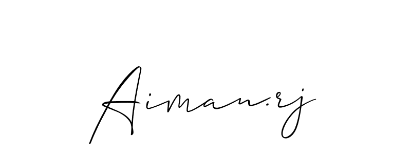 Also You can easily find your signature by using the search form. We will create Aiman.rj name handwritten signature images for you free of cost using Allison_Script sign style. Aiman.rj signature style 2 images and pictures png