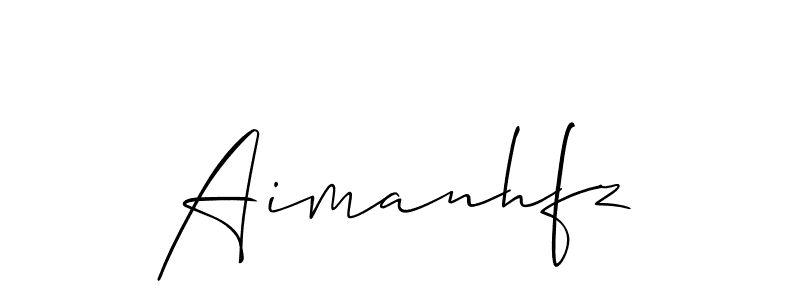 Also we have Aimanhfz name is the best signature style. Create professional handwritten signature collection using Allison_Script autograph style. Aimanhfz signature style 2 images and pictures png