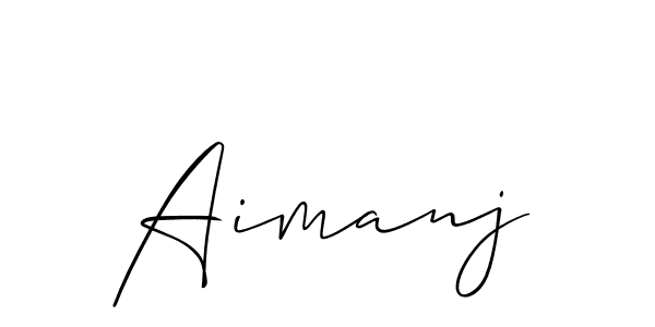 Design your own signature with our free online signature maker. With this signature software, you can create a handwritten (Allison_Script) signature for name Aimanj. Aimanj signature style 2 images and pictures png