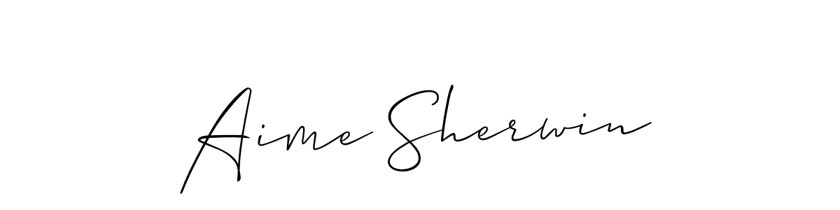 Use a signature maker to create a handwritten signature online. With this signature software, you can design (Allison_Script) your own signature for name Aime Sherwin. Aime Sherwin signature style 2 images and pictures png