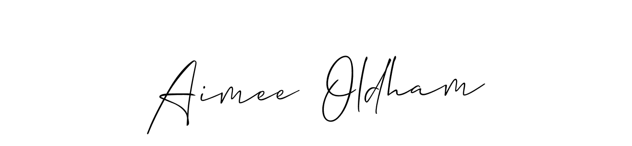 Make a beautiful signature design for name Aimee  Oldham. With this signature (Allison_Script) style, you can create a handwritten signature for free. Aimee  Oldham signature style 2 images and pictures png