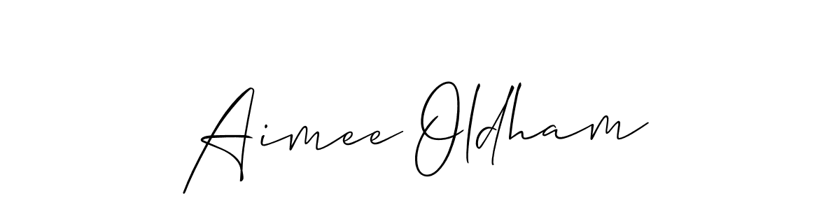 Create a beautiful signature design for name Aimee Oldham. With this signature (Allison_Script) fonts, you can make a handwritten signature for free. Aimee Oldham signature style 2 images and pictures png