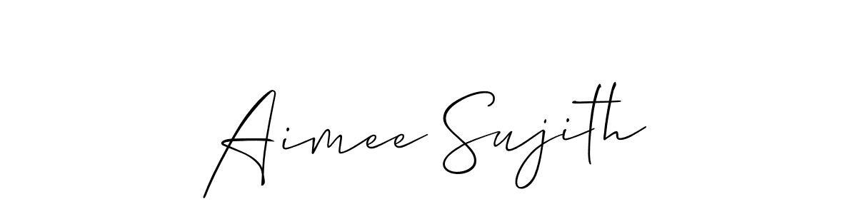 if you are searching for the best signature style for your name Aimee Sujith. so please give up your signature search. here we have designed multiple signature styles  using Allison_Script. Aimee Sujith signature style 2 images and pictures png