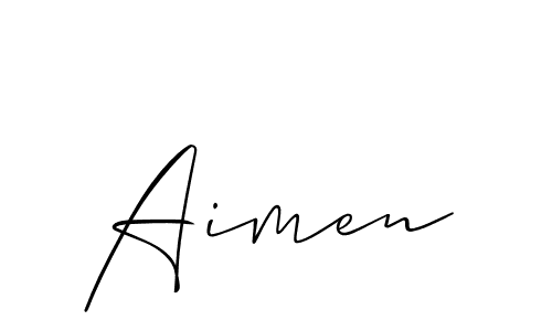 You should practise on your own different ways (Allison_Script) to write your name (Aimen) in signature. don't let someone else do it for you. Aimen signature style 2 images and pictures png