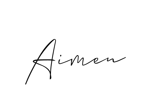 You should practise on your own different ways (Allison_Script) to write your name (Aimen) in signature. don't let someone else do it for you. Aimen signature style 2 images and pictures png