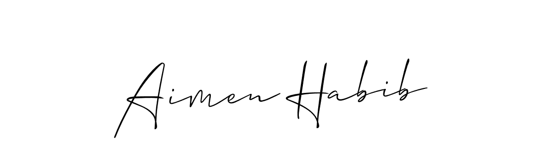 Create a beautiful signature design for name Aimen Habib. With this signature (Allison_Script) fonts, you can make a handwritten signature for free. Aimen Habib signature style 2 images and pictures png