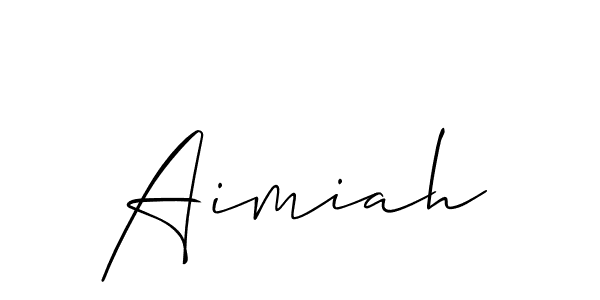 It looks lik you need a new signature style for name Aimiah. Design unique handwritten (Allison_Script) signature with our free signature maker in just a few clicks. Aimiah signature style 2 images and pictures png