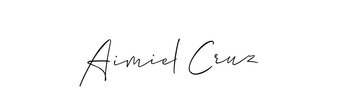 Aimiel Cruz stylish signature style. Best Handwritten Sign (Allison_Script) for my name. Handwritten Signature Collection Ideas for my name Aimiel Cruz. Aimiel Cruz signature style 2 images and pictures png