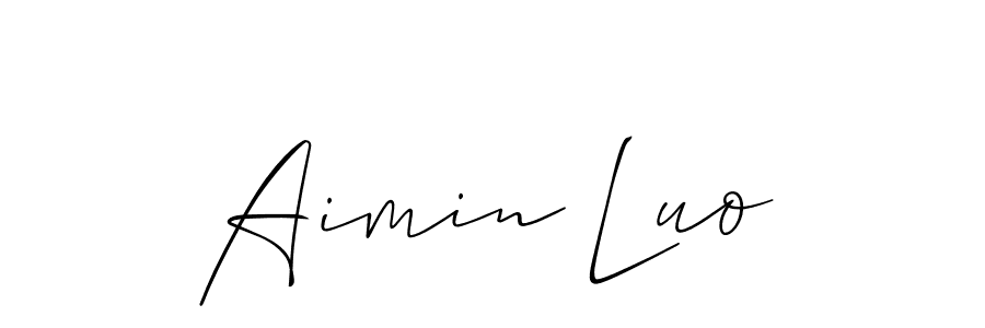 How to make Aimin Luo name signature. Use Allison_Script style for creating short signs online. This is the latest handwritten sign. Aimin Luo signature style 2 images and pictures png