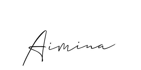 The best way (Allison_Script) to make a short signature is to pick only two or three words in your name. The name Aimina include a total of six letters. For converting this name. Aimina signature style 2 images and pictures png