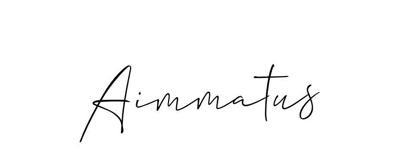 Use a signature maker to create a handwritten signature online. With this signature software, you can design (Allison_Script) your own signature for name Aimmatus. Aimmatus signature style 2 images and pictures png