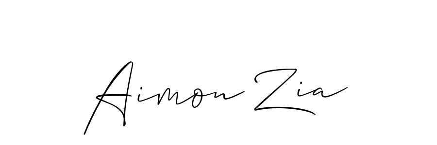 Make a short Aimon Zia signature style. Manage your documents anywhere anytime using Allison_Script. Create and add eSignatures, submit forms, share and send files easily. Aimon Zia signature style 2 images and pictures png