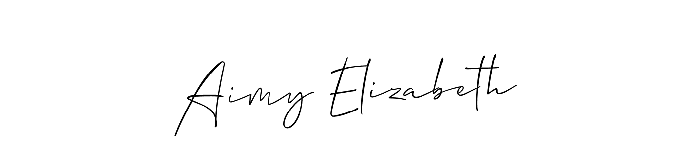 How to make Aimy Elizabeth name signature. Use Allison_Script style for creating short signs online. This is the latest handwritten sign. Aimy Elizabeth signature style 2 images and pictures png