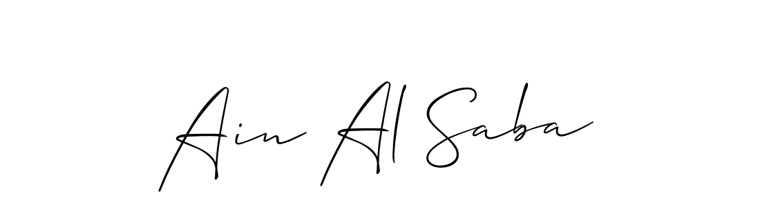 You should practise on your own different ways (Allison_Script) to write your name (Ain Al Saba) in signature. don't let someone else do it for you. Ain Al Saba signature style 2 images and pictures png