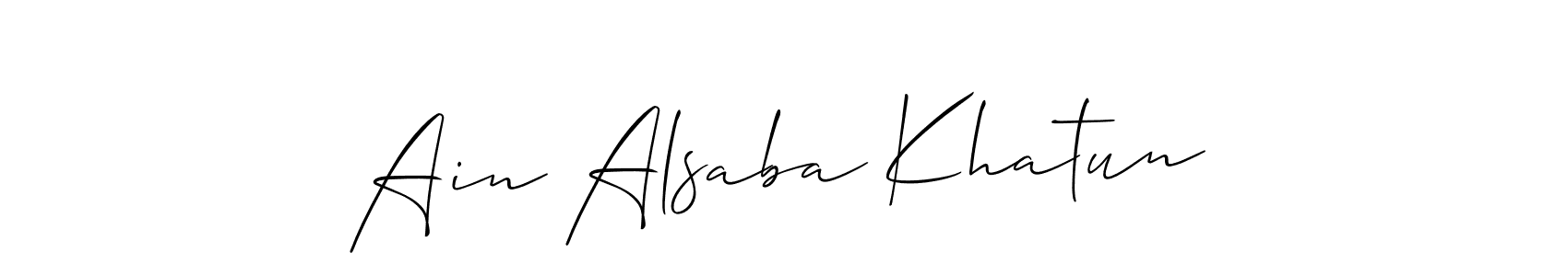 See photos of Ain Alsaba Khatun official signature by Spectra . Check more albums & portfolios. Read reviews & check more about Allison_Script font. Ain Alsaba Khatun signature style 2 images and pictures png