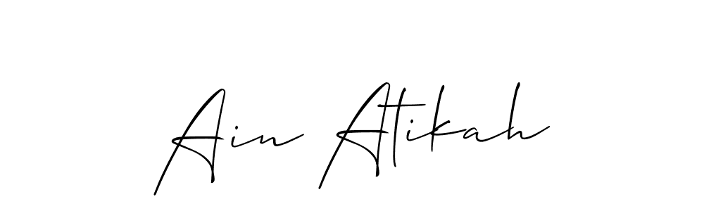 Similarly Allison_Script is the best handwritten signature design. Signature creator online .You can use it as an online autograph creator for name Ain Atikah. Ain Atikah signature style 2 images and pictures png
