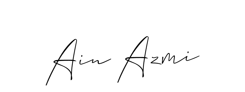 How to make Ain Azmi name signature. Use Allison_Script style for creating short signs online. This is the latest handwritten sign. Ain Azmi signature style 2 images and pictures png