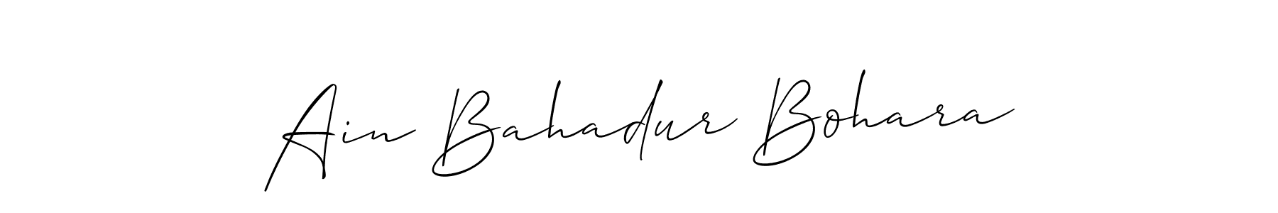 Create a beautiful signature design for name Ain Bahadur Bohara. With this signature (Allison_Script) fonts, you can make a handwritten signature for free. Ain Bahadur Bohara signature style 2 images and pictures png