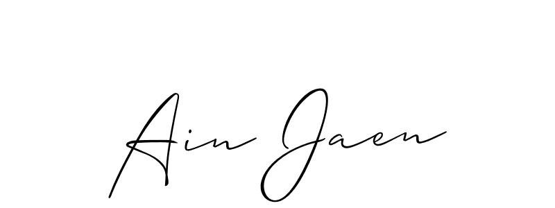 Also we have Ain Jaen name is the best signature style. Create professional handwritten signature collection using Allison_Script autograph style. Ain Jaen signature style 2 images and pictures png
