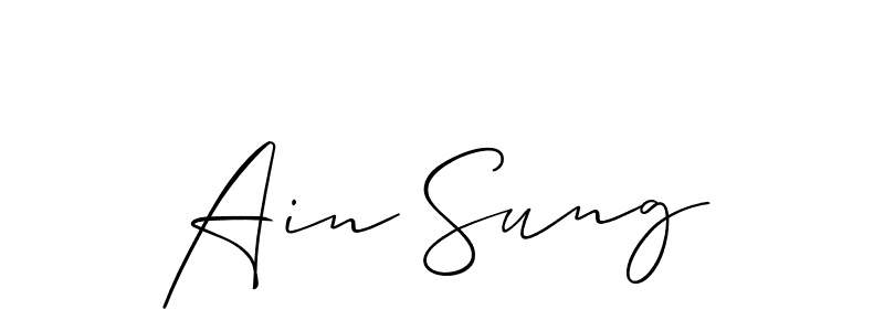 You should practise on your own different ways (Allison_Script) to write your name (Ain Sung) in signature. don't let someone else do it for you. Ain Sung signature style 2 images and pictures png