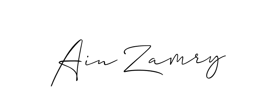 Design your own signature with our free online signature maker. With this signature software, you can create a handwritten (Allison_Script) signature for name Ain Zamry. Ain Zamry signature style 2 images and pictures png