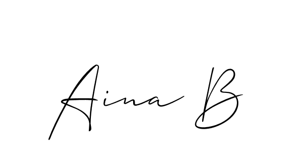 You should practise on your own different ways (Allison_Script) to write your name (Aina B) in signature. don't let someone else do it for you. Aina B signature style 2 images and pictures png