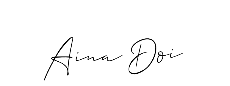 Use a signature maker to create a handwritten signature online. With this signature software, you can design (Allison_Script) your own signature for name Aina Doi. Aina Doi signature style 2 images and pictures png