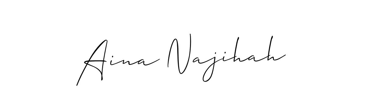 Similarly Allison_Script is the best handwritten signature design. Signature creator online .You can use it as an online autograph creator for name Aina Najihah. Aina Najihah signature style 2 images and pictures png