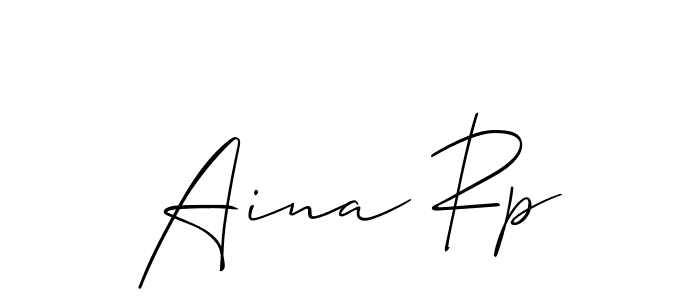 Aina Rp stylish signature style. Best Handwritten Sign (Allison_Script) for my name. Handwritten Signature Collection Ideas for my name Aina Rp. Aina Rp signature style 2 images and pictures png