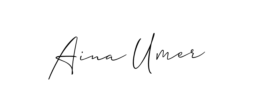 Make a beautiful signature design for name Aina Umer. With this signature (Allison_Script) style, you can create a handwritten signature for free. Aina Umer signature style 2 images and pictures png