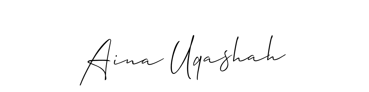 How to Draw Aina Uqashah signature style? Allison_Script is a latest design signature styles for name Aina Uqashah. Aina Uqashah signature style 2 images and pictures png
