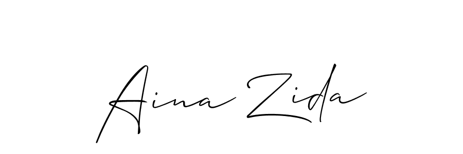 Also You can easily find your signature by using the search form. We will create Aina Zida name handwritten signature images for you free of cost using Allison_Script sign style. Aina Zida signature style 2 images and pictures png