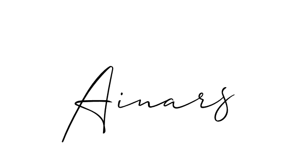 Make a beautiful signature design for name Ainars. With this signature (Allison_Script) style, you can create a handwritten signature for free. Ainars signature style 2 images and pictures png