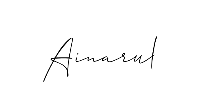 How to Draw Ainarul signature style? Allison_Script is a latest design signature styles for name Ainarul. Ainarul signature style 2 images and pictures png